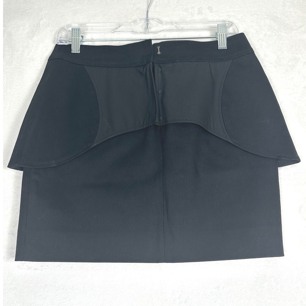 Vera Wang Collection Designer Skirt Black Size 2 Peplum Overlay Architectural - Picture 6 of 12